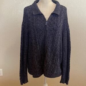 Cabela’s 100% Cotton Women's Chunky Cable Knit Navy Sweater Cozy Cabincore - L